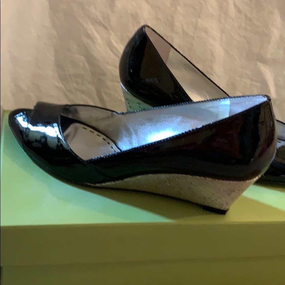 Gianni Bini Patent Peep Toe Wedges